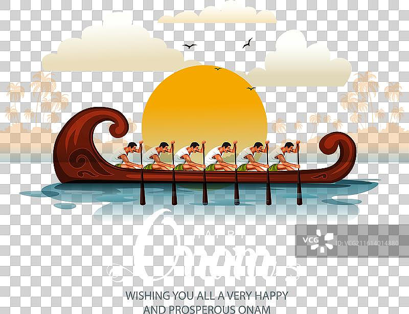 快乐的喀拉拉邦船赛抽象图片素材