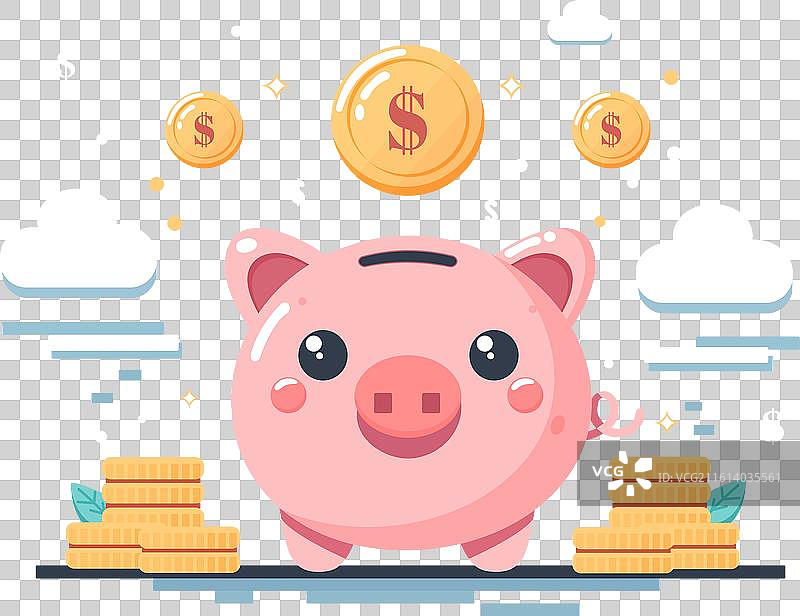 猪形储蓄罐里的钱图片素材