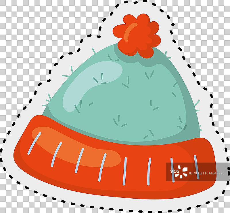 针织帽秋季服装贴纸图标图片素材