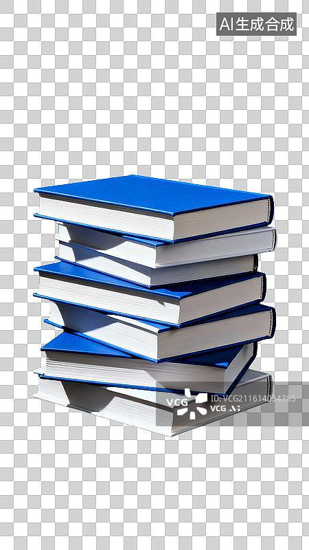 【AI数字艺术】蓝色封面书籍堆叠图片图片素材