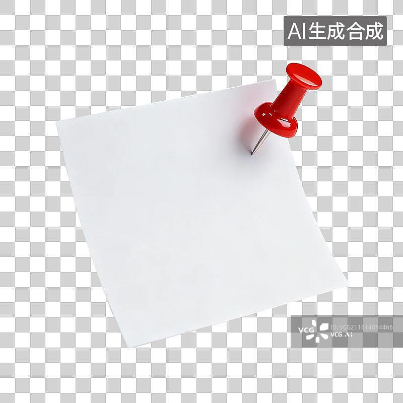 【AI数字艺术】白纸用红色图钉固定图片图片素材