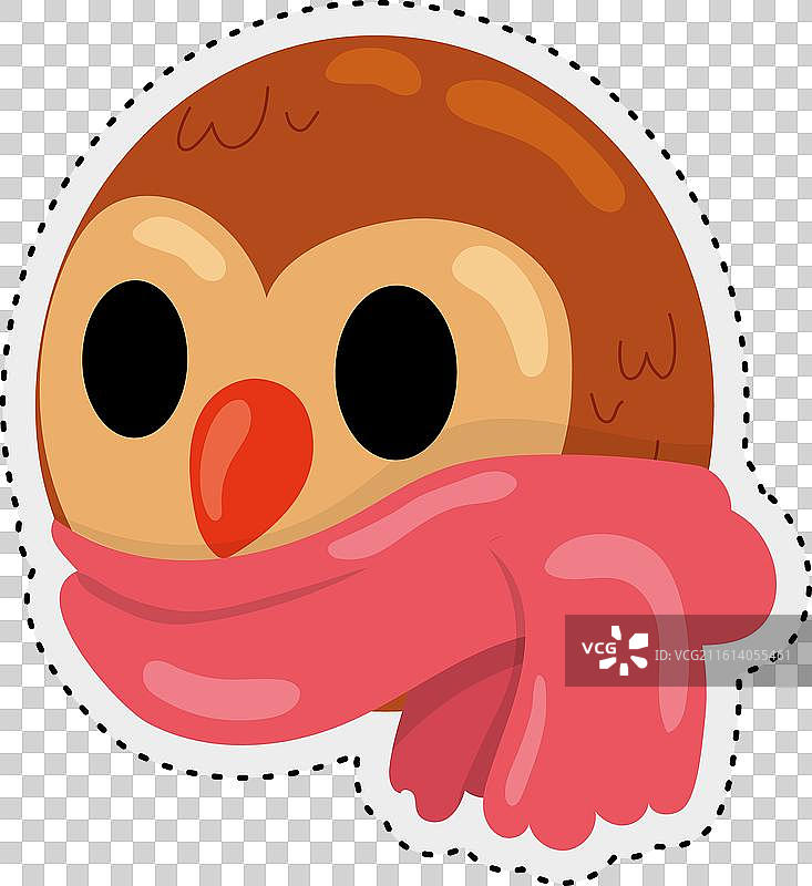 秋季动物猫头鹰贴纸图标图片素材