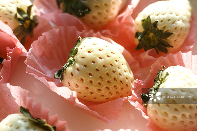 美味的白草莓图片素材