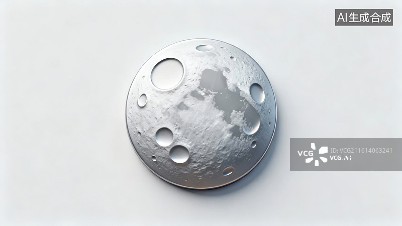 【AI数字艺术】金属质感月球模型图片素材