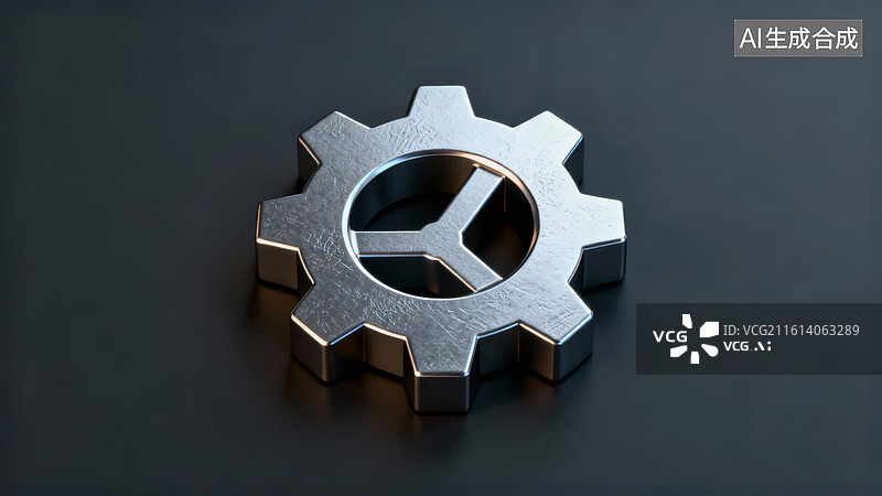 【AI数字艺术】金属齿轮特写图片素材
