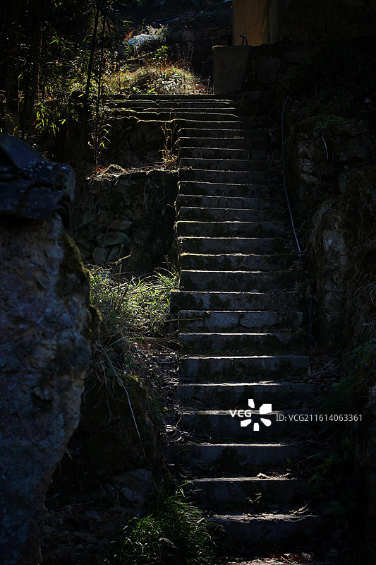 石梯   摄于福建屏南县“厦地古村”图片素材