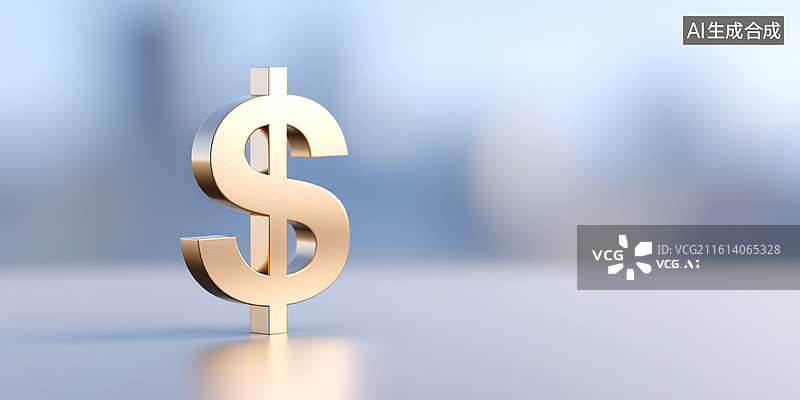 【AI数字艺术】城市虚化背景下的货币符号图片素材