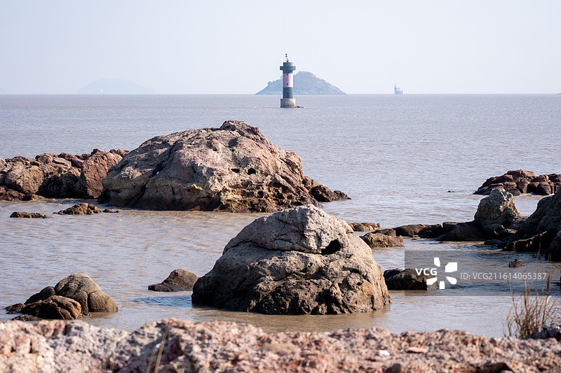 浙江宁波北仑春晓梅山湾海边冬日景色图片素材