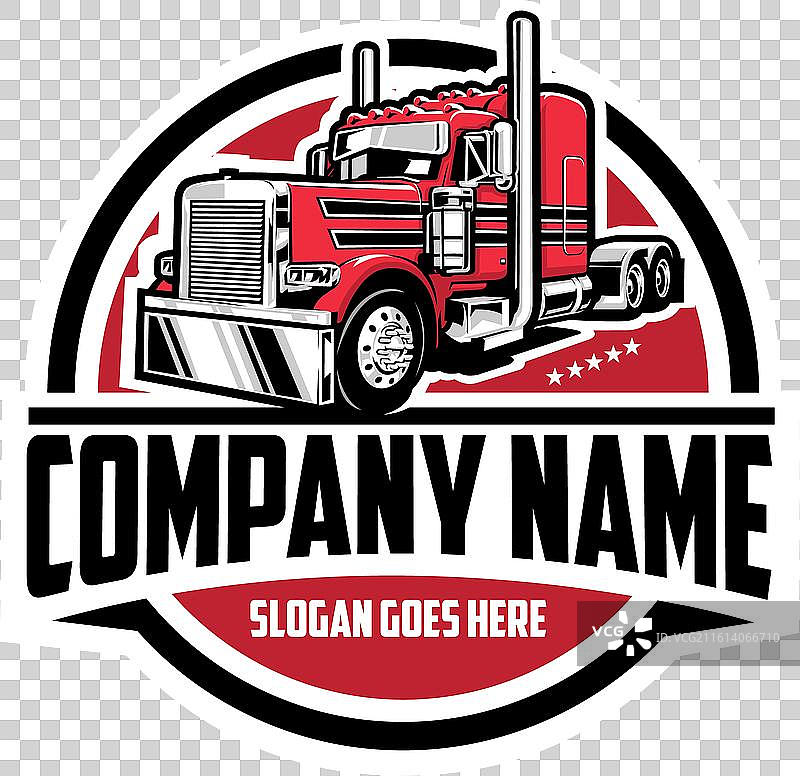 高档卡车运输公司现成标志模板图片素材
