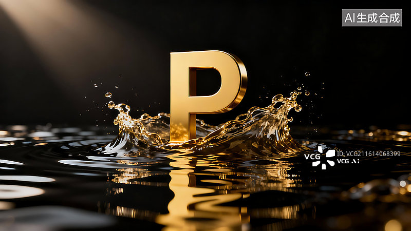 【AI数字艺术】黑金高端商务大气字母建模图片素材