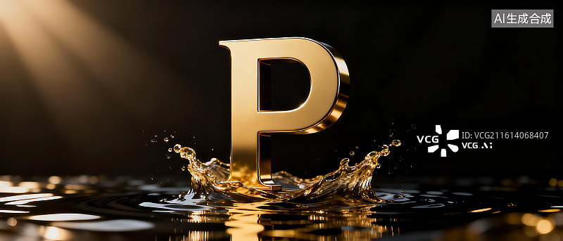 【AI数字艺术】黑金高端商务大气字母建模图片素材