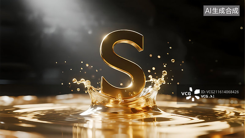 【AI数字艺术】黑金高端商务大气字母建模图片素材