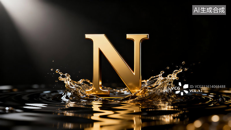 【AI数字艺术】黑金高端商务大气字母建模图片素材