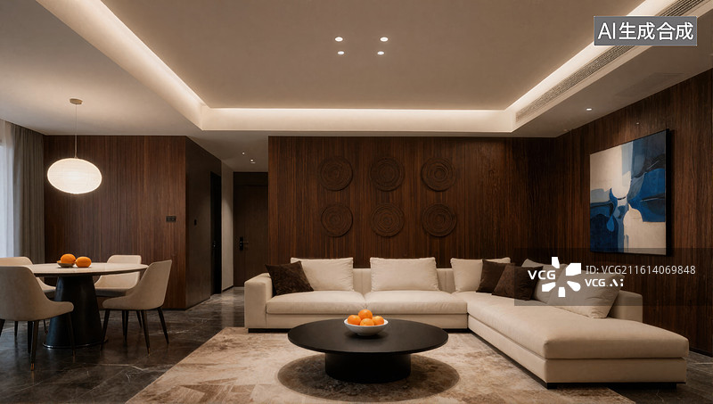 【AI数字艺术】现代简约客厅设计图片素材