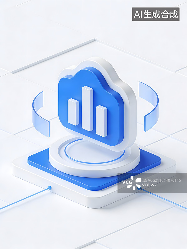 【AI数字艺术】科技云数据图标设计图片素材