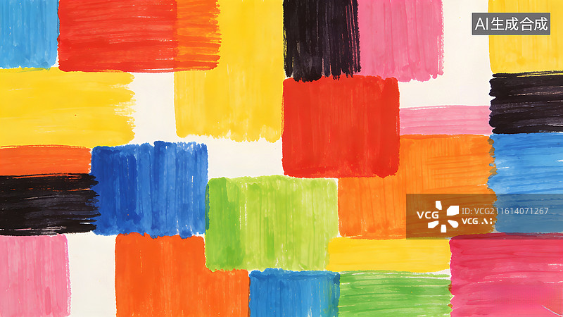 【AI数字艺术】彩色方块拼贴图案图片素材