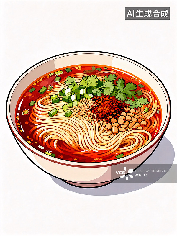 【AI数字艺术】美味诱人红油飘香重庆小面图片素材