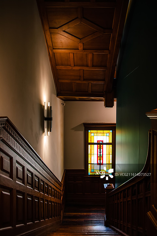 上海历峰双子别墅老洋房建筑内部景观图片素材