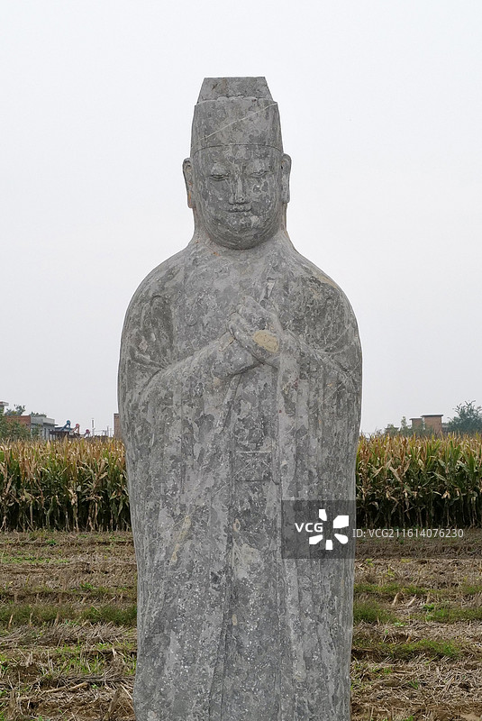 河南巩义北宋皇陵永熙陵遗址及神道石翁仲和石像生图片素材