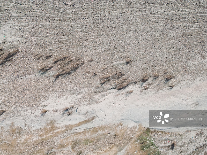 陕西省汉中市汉江干涸河床沙地图片素材