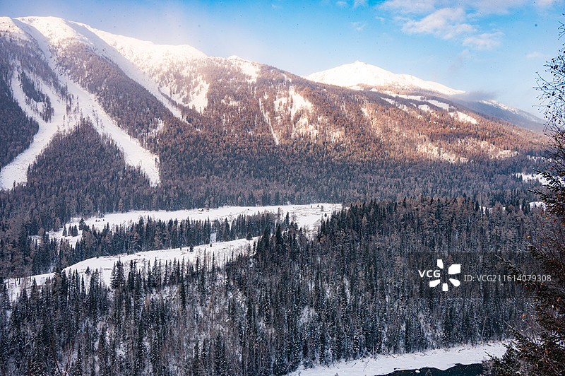 喀纳斯月亮湾图片素材