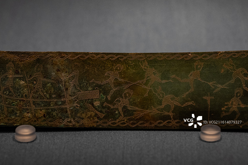 战国 兽首水战图青铜柶 杭州博物馆 城中有座山 杭州吴山的历史空间图片素材