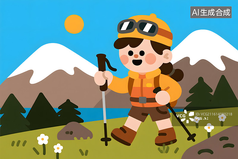 【AI数字艺术】户外徒步旅行场景图片素材