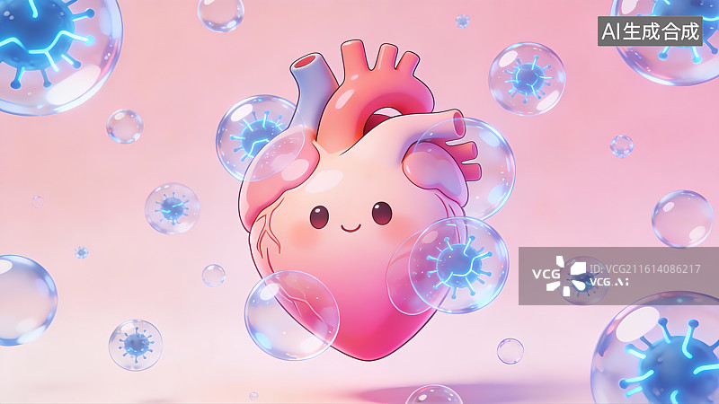 【AI数字艺术】心脏医疗插画图片素材