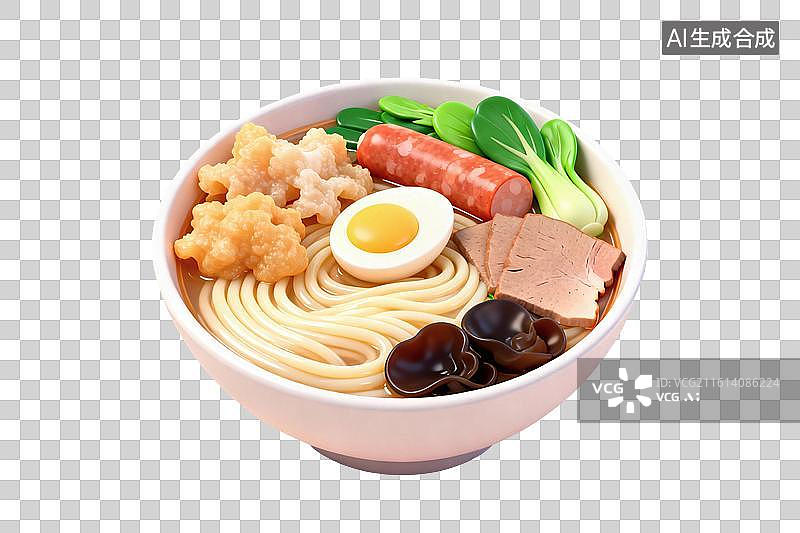 【AI数字艺术】卡通风格，一碗美味的皮肚面PNG格式的免扣元素图片素材