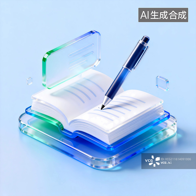 【AI数字艺术】教育行业图书馆知识写字场景图片素材