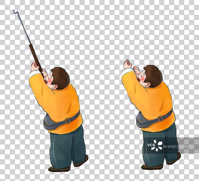 春节年俗插画赶大集插画元素元素人物挂灯笼的摊贩图片素材