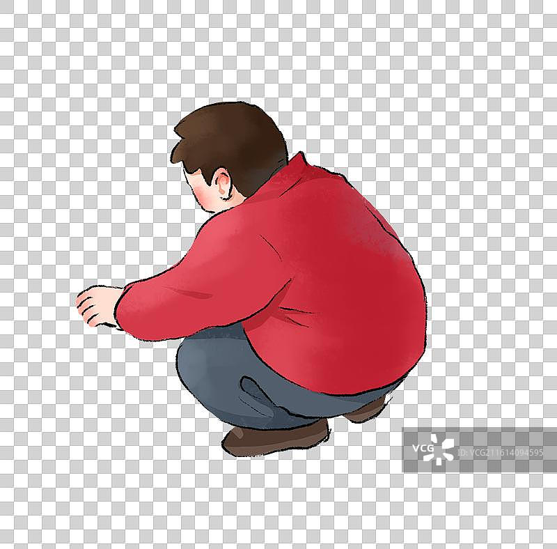 春节年俗插画赶大集插画元素元素人物买年货的男孩图片素材