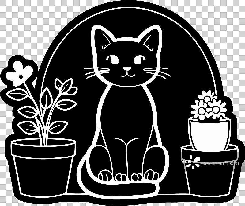 窗边坐着一只可爱的猫图片素材