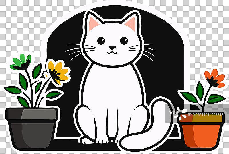 一只可爱的猫坐在窗边图片素材