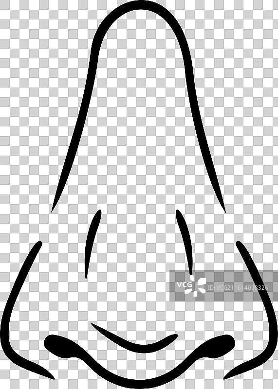 手绘人体鼻子线条艺术图片素材