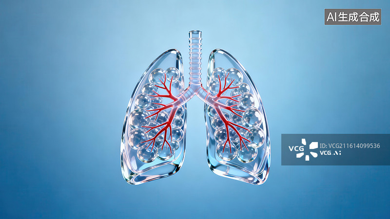 【AI数字艺术】透明肺部结构示意图图片素材