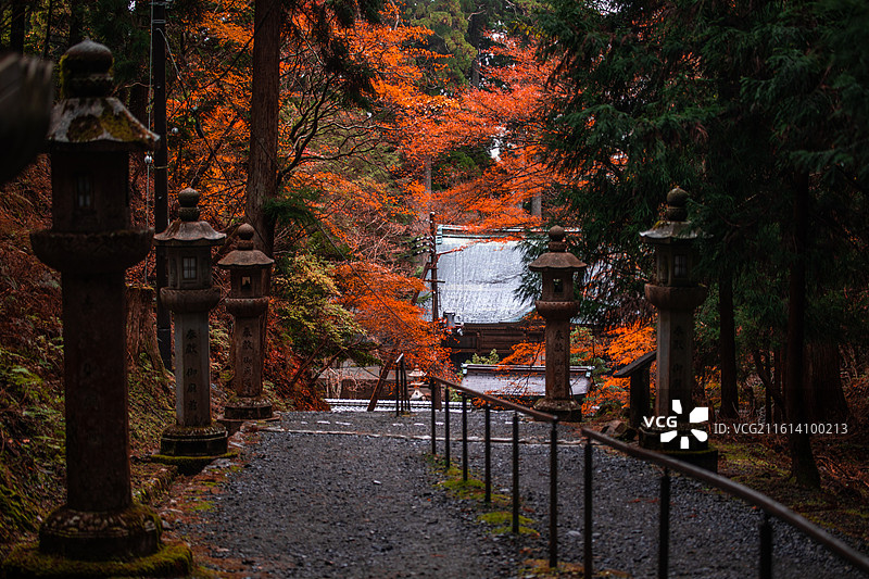 日本滋贺县比叡山的秋季风光图片素材