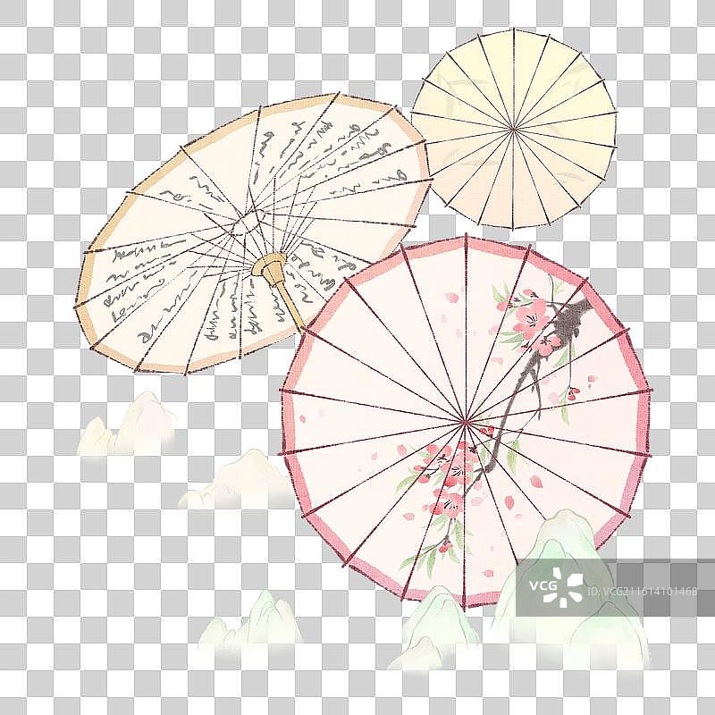 油纸伞中国传统非遗文化插画图片素材