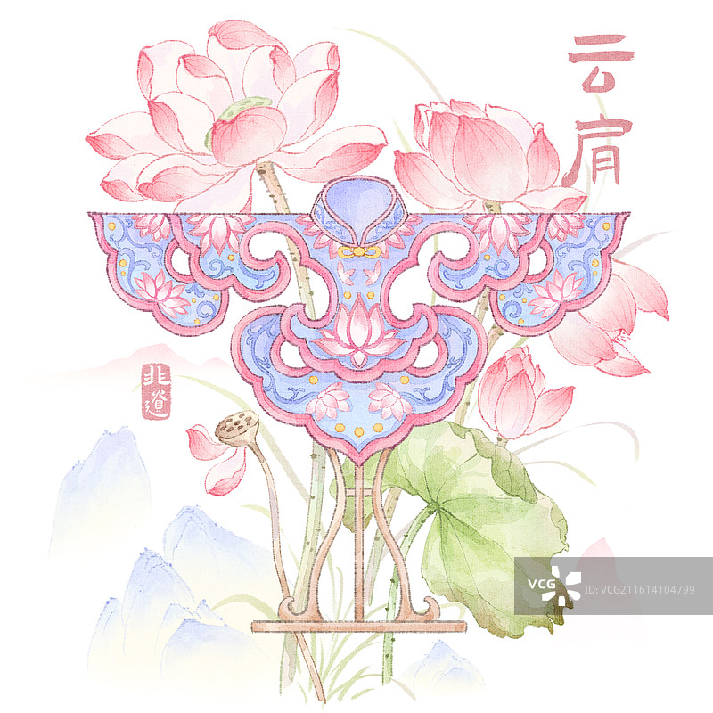 云肩中国传统非遗文化模版图片素材