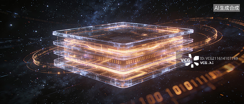 【AI数字艺术】未来科技量子计算处理器图片素材