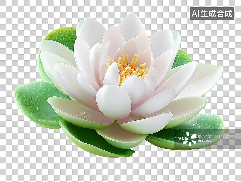 【AI数字艺术】卡通荷叶莲花图片素材