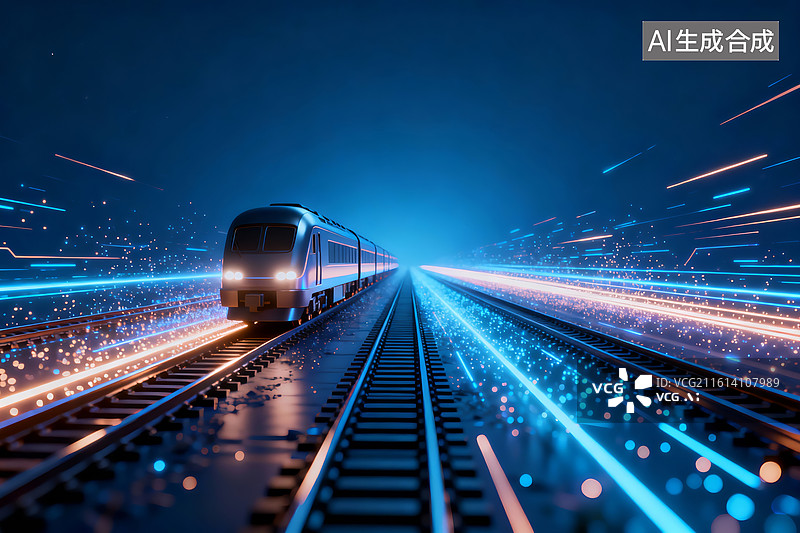 【AI数字艺术】未来科技高速列车图片素材