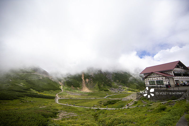 日本岐阜县高山市乘鞍岳叠平的风光图片素材