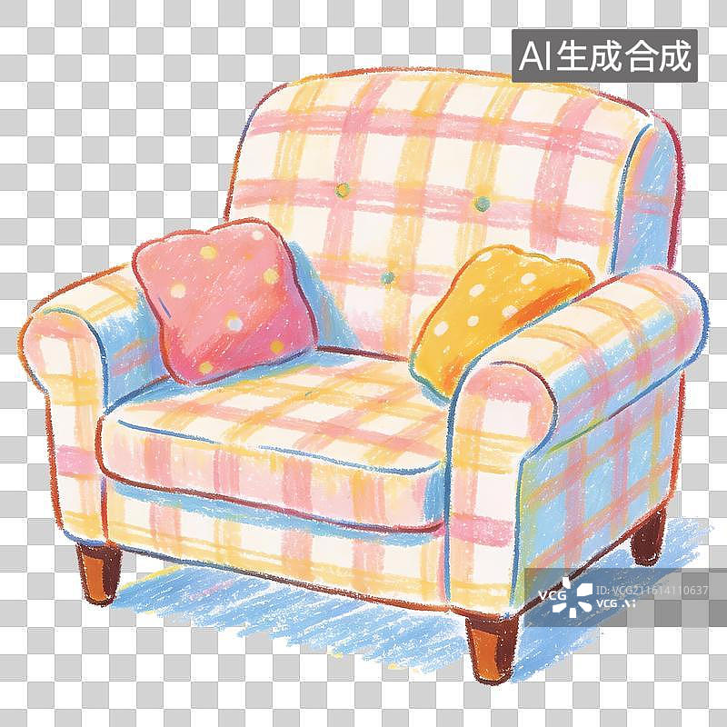 【AI数字艺术】可爱的沙发元素图片素材