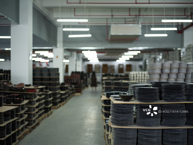 陶瓷生产仓库内部景象图片素材