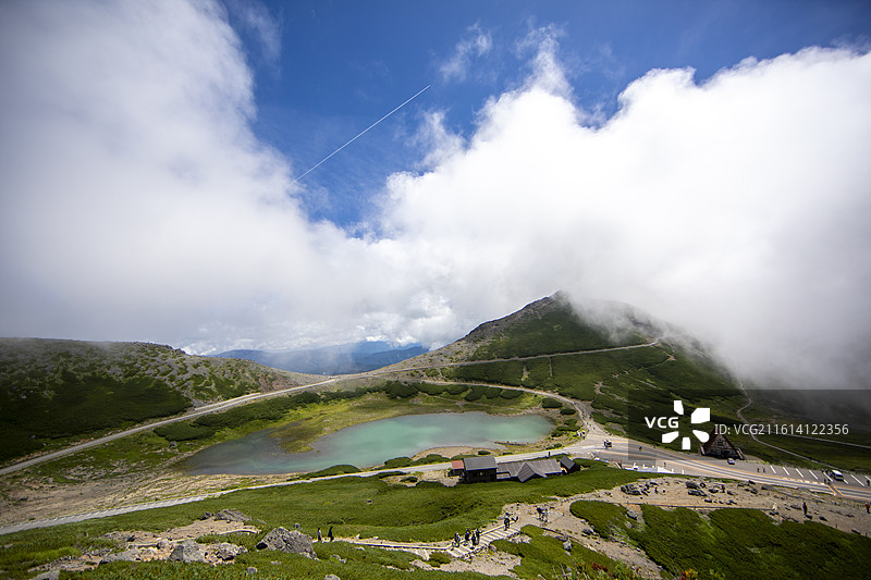 日本岐阜县高山市乘鞍岳叠平的风光图片素材
