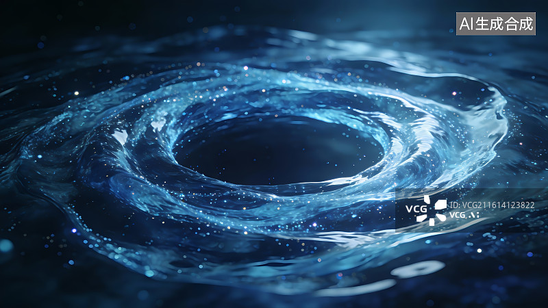 【AI数字艺术】宇宙漩涡中的星环景象图片素材