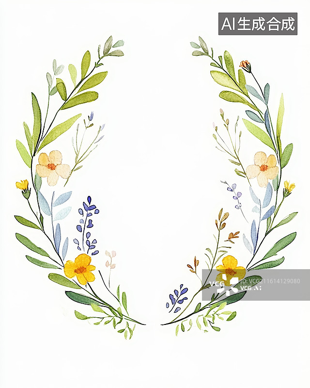 【AI数字艺术】花卉装饰边框图片素材