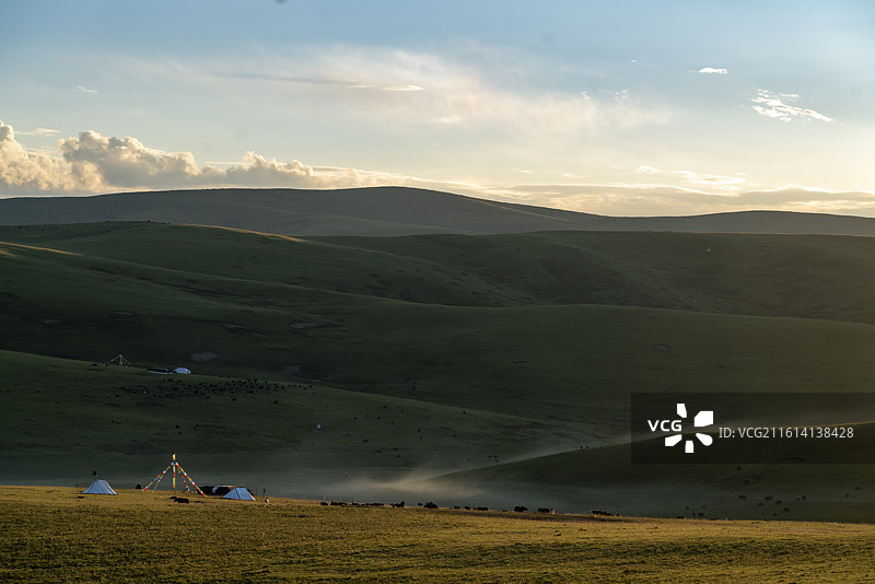 四川阿坝夏日草原美景图片素材