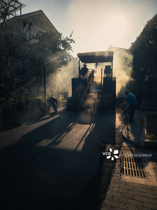 湖北恩施小区改造施工现场图片素材